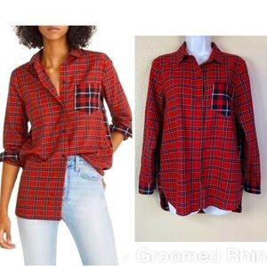 Madewell Classic Ex Boyfriend Plaid Patchwork Button Up Size S